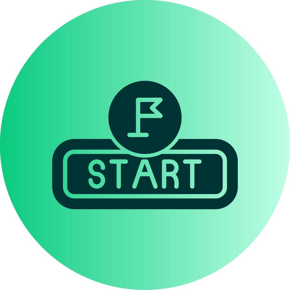 Start Dual Tone Gradient Circle Icon vector