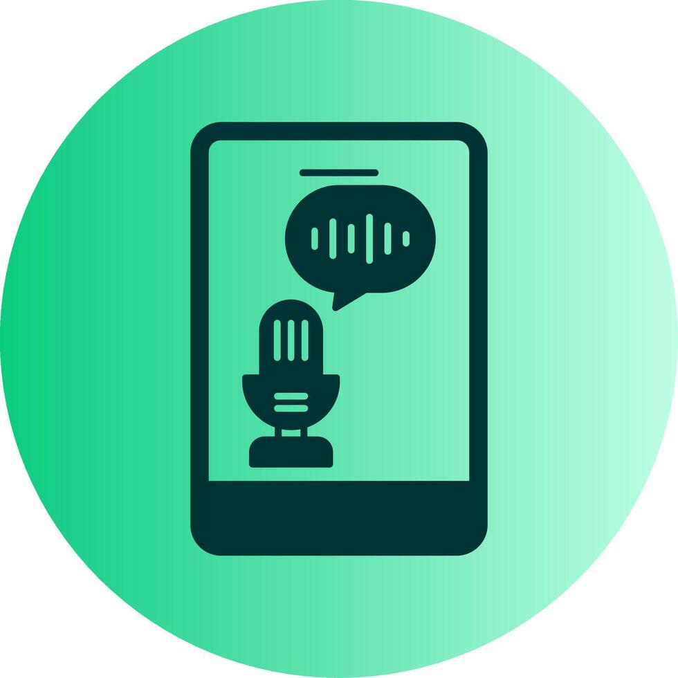 Voice Recognition Dual Tone Gradient Circle Icon vector