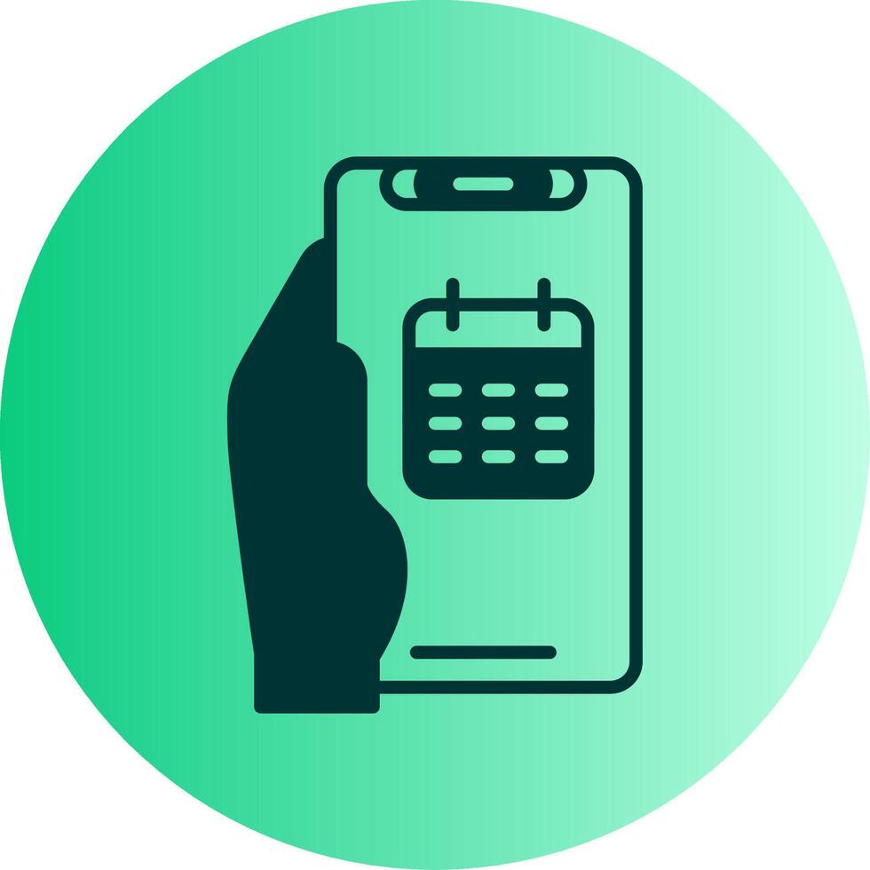 Calendar Dual Tone Gradient Circle Icon vector