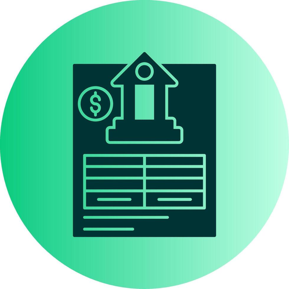Bank Statement Dual Tone Gradient Circle Icon vector
