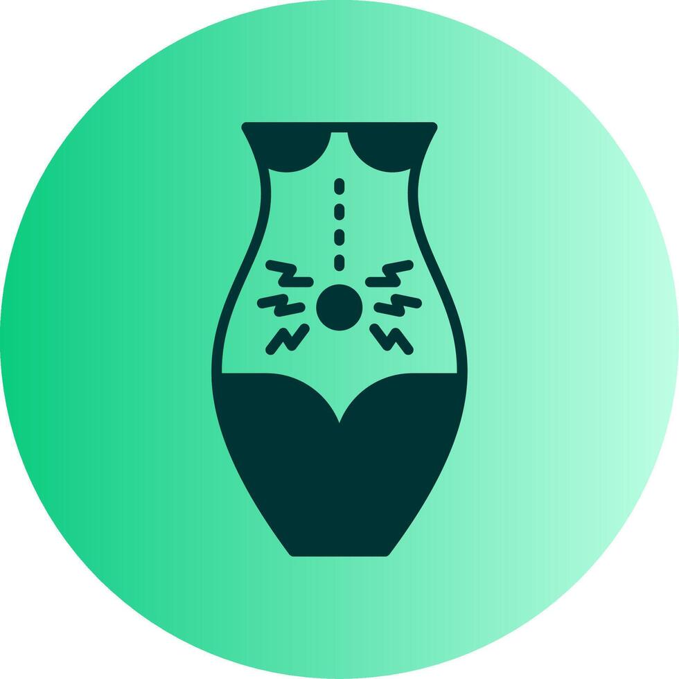 Belly Pain Dual Tone Gradient Circle Icon vector