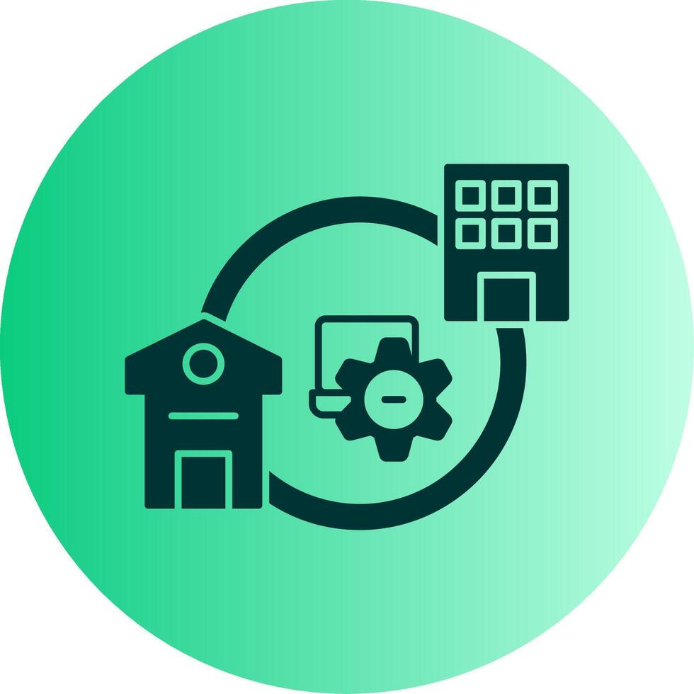 Hybrid Work Dual Tone Gradient Circle Icon vector