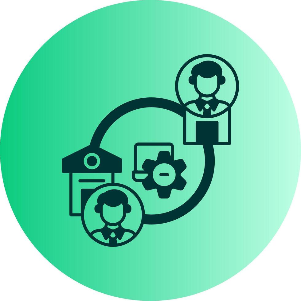Hybrid Work Dual Tone Gradient Circle Icon vector