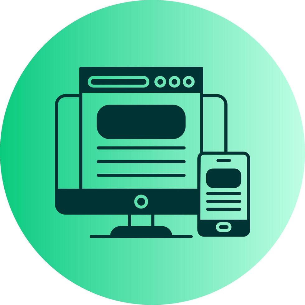 Responsive Design Dual Tone Gradient Circle Icon vector