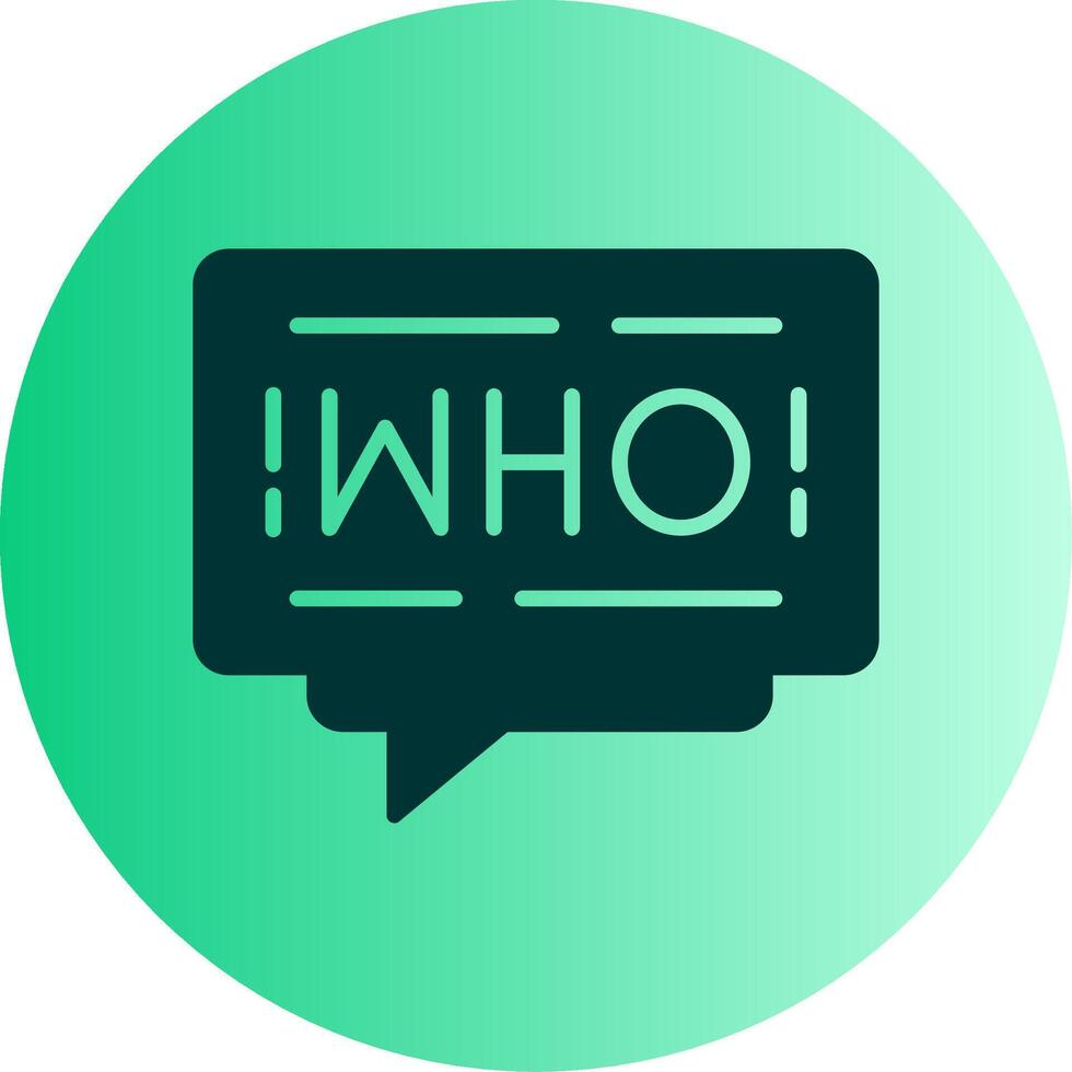 Who Dual Tone Gradient Circle Icon vector
