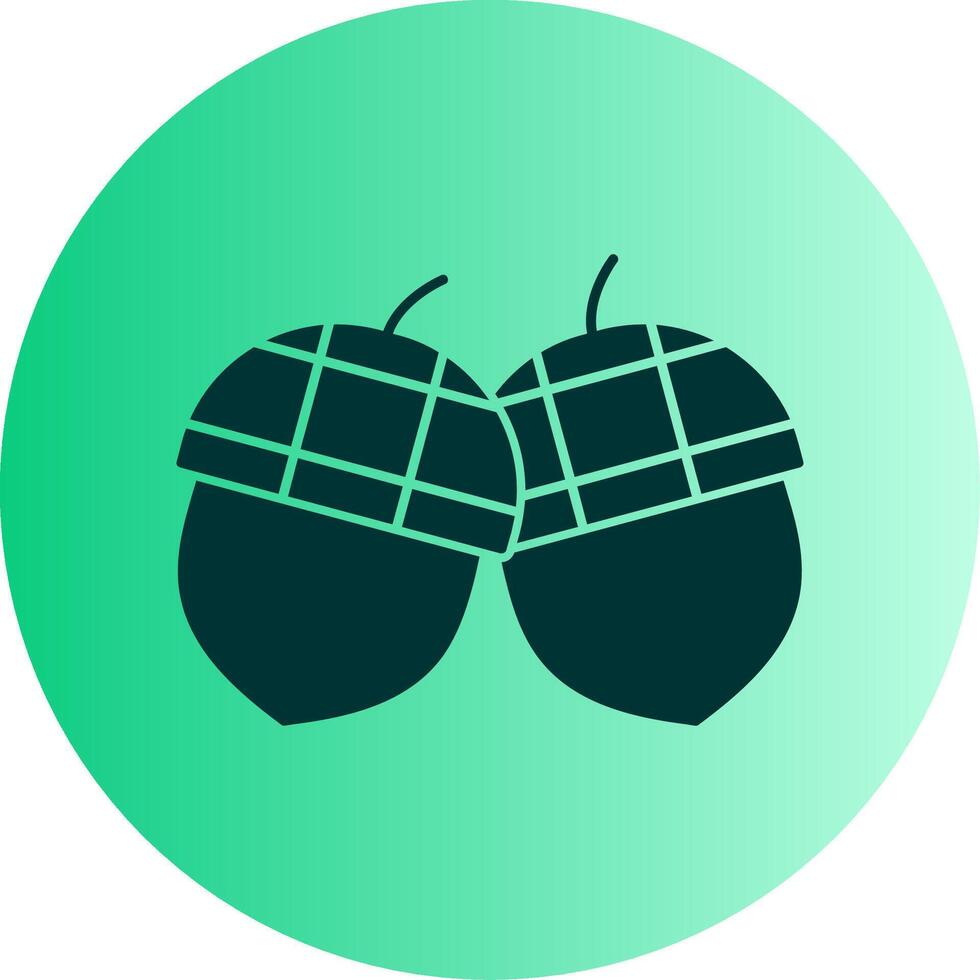 Acorn Dual Tone Gradient Circle Icon vector