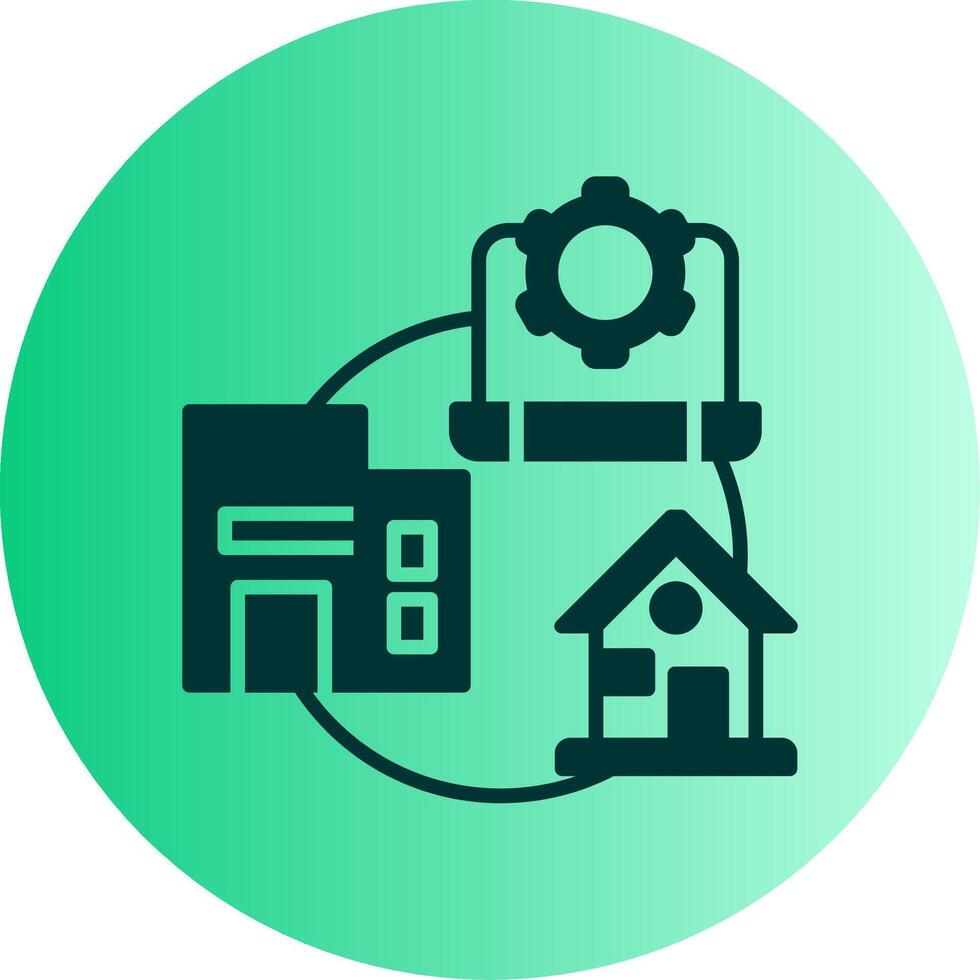 Hybrid Work Dual Tone Gradient Circle Icon vector