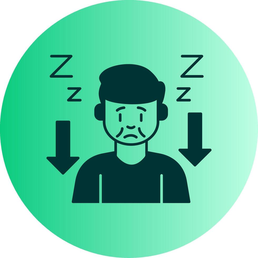 Tiredness Dual Tone Gradient Circle Icon vector