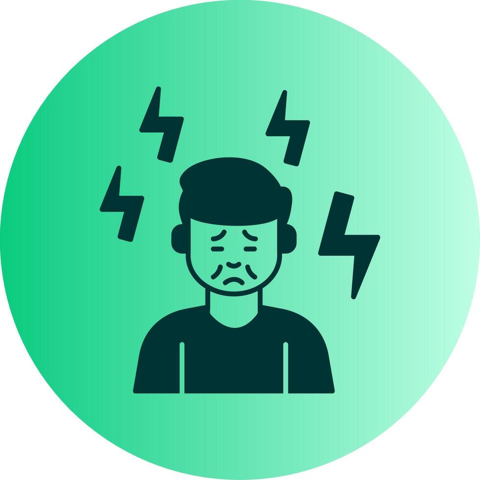 Depression Dual Tone Gradient Circle Icon vector