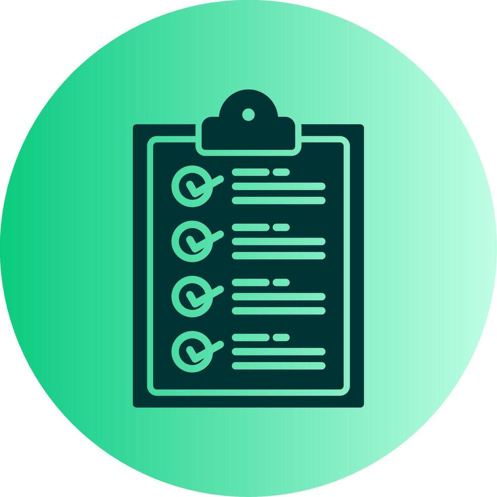 Checklist Dual Tone Gradient Circle Icon vector