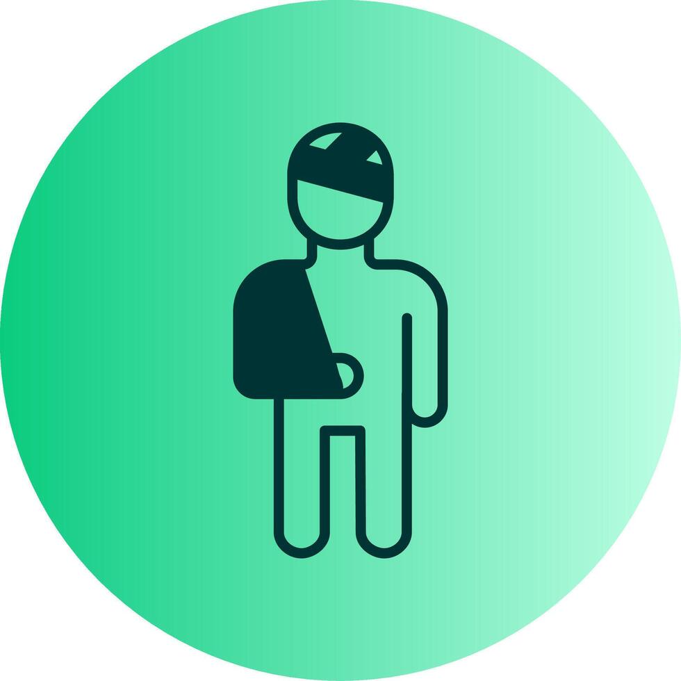 Injury Dual Tone Gradient Circle Icon vector