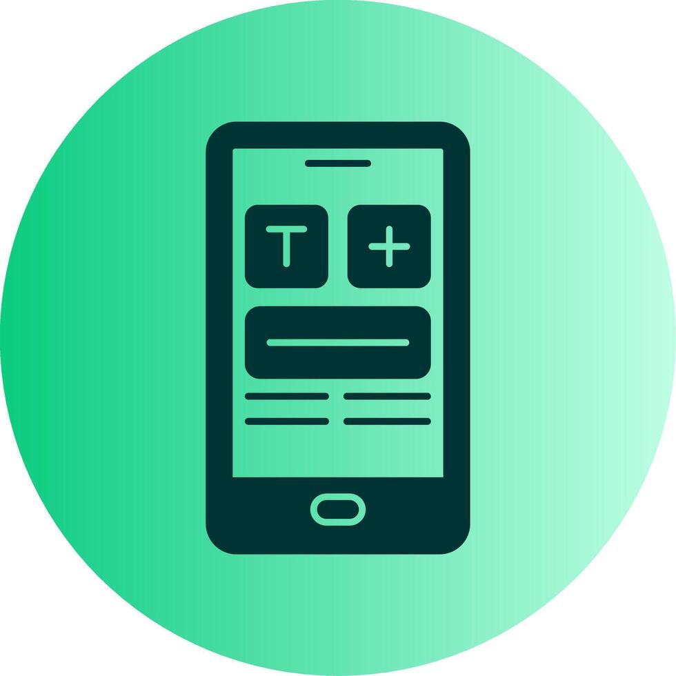 Mobile Phone Dual Tone Gradient Circle Icon vector