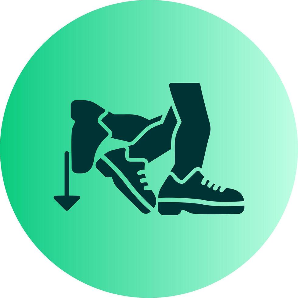 Toe Beat Dual Tone Gradient Circle Icon vector