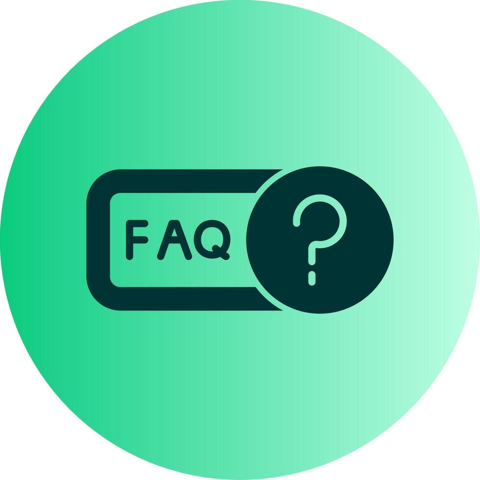 Faq Dual Tone Gradient Circle Icon vector