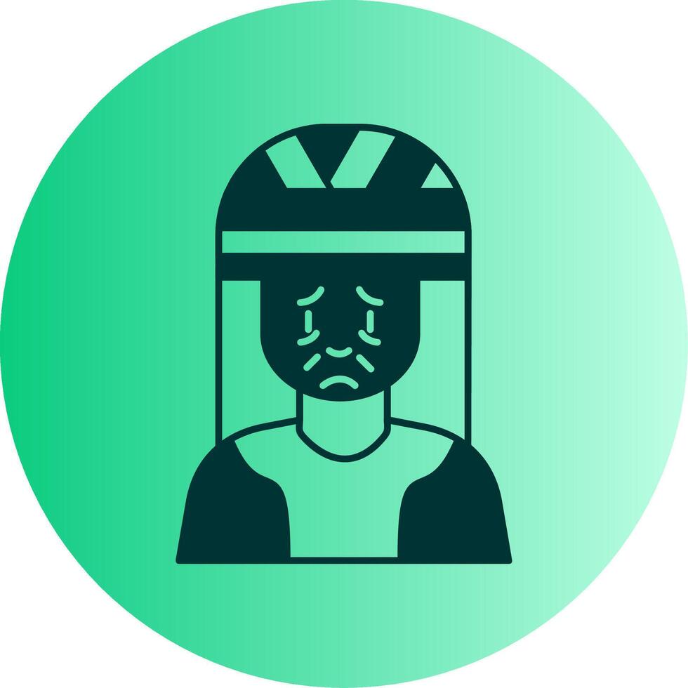 Head Injury Dual Tone Gradient Circle Icon vector