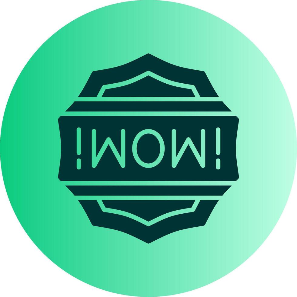 Wow Dual Tone Gradient Circle Icon vector