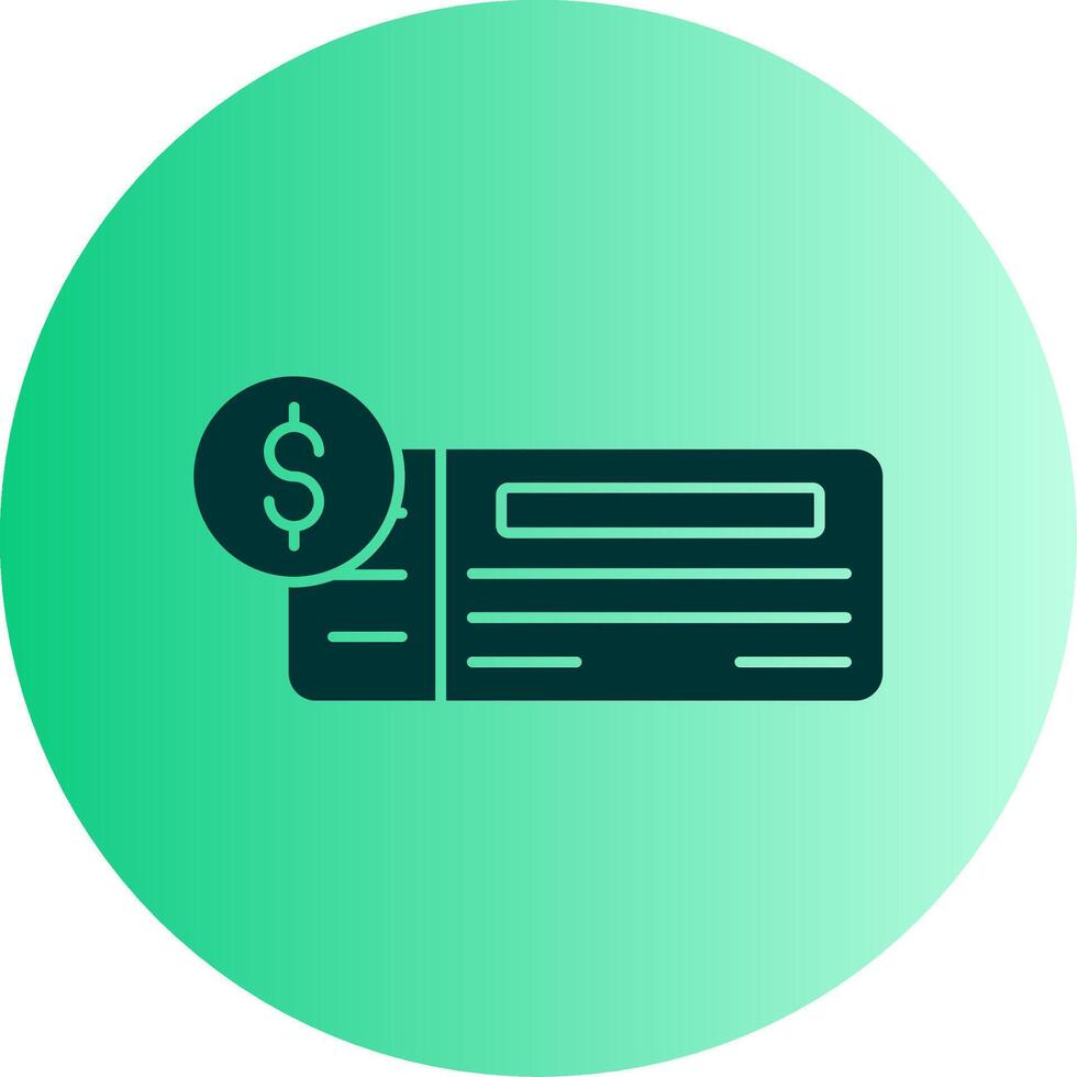 Checkbook Dual Tone Gradient Circle Icon vector