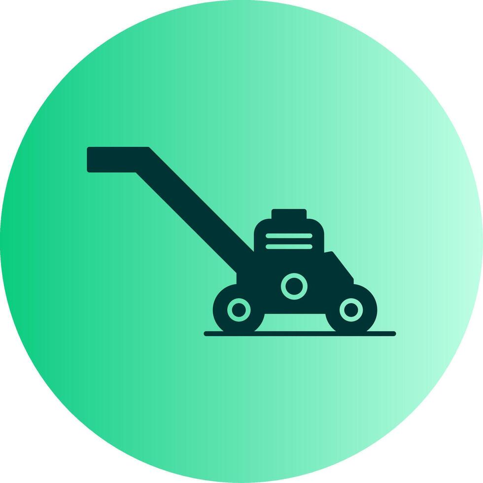 Lawn Mower Dual Tone Gradient Circle Icon vector