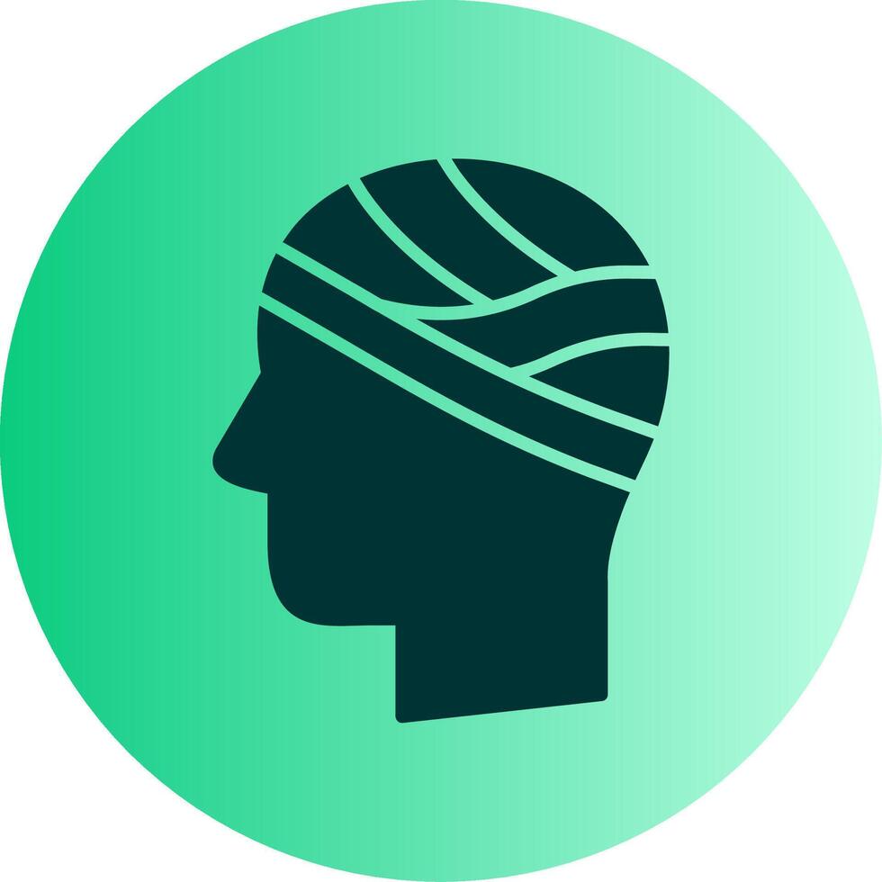 Head Dual Tone Gradient Circle Icon vector