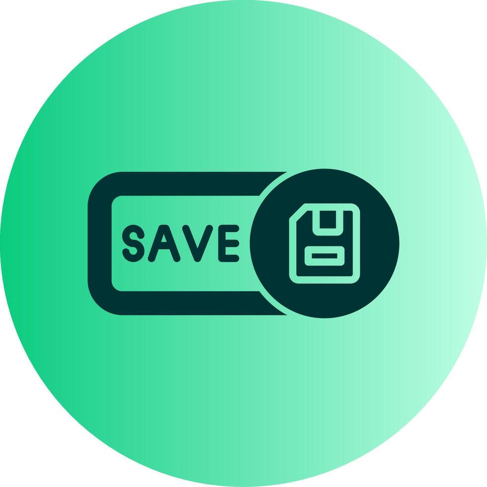 Save Dual Tone Gradient Circle Icon vector