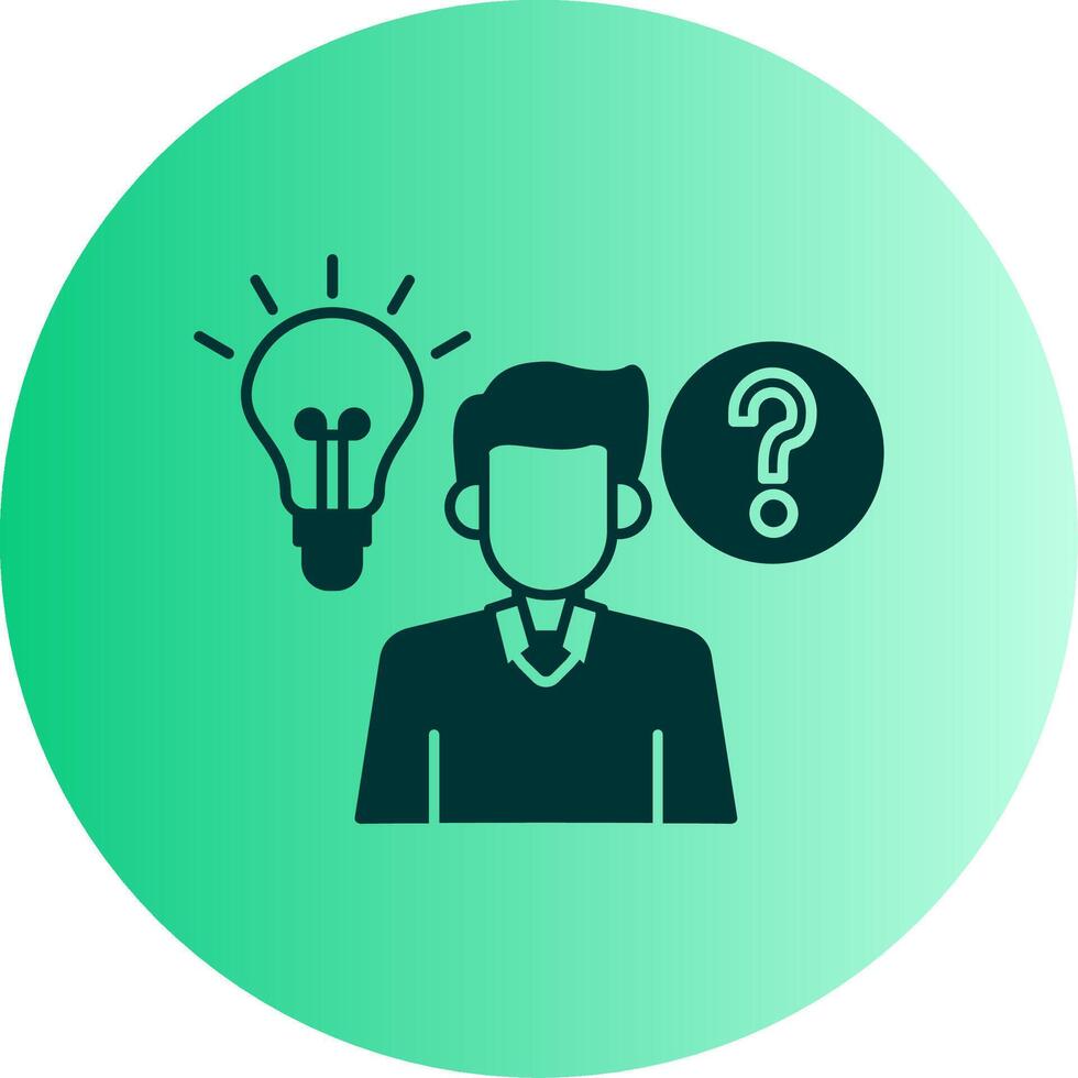 Curiosity Dual Tone Gradient Circle Icon vector