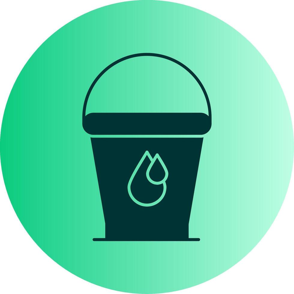 Water Bucket Dual Tone Gradient Circle Icon vector