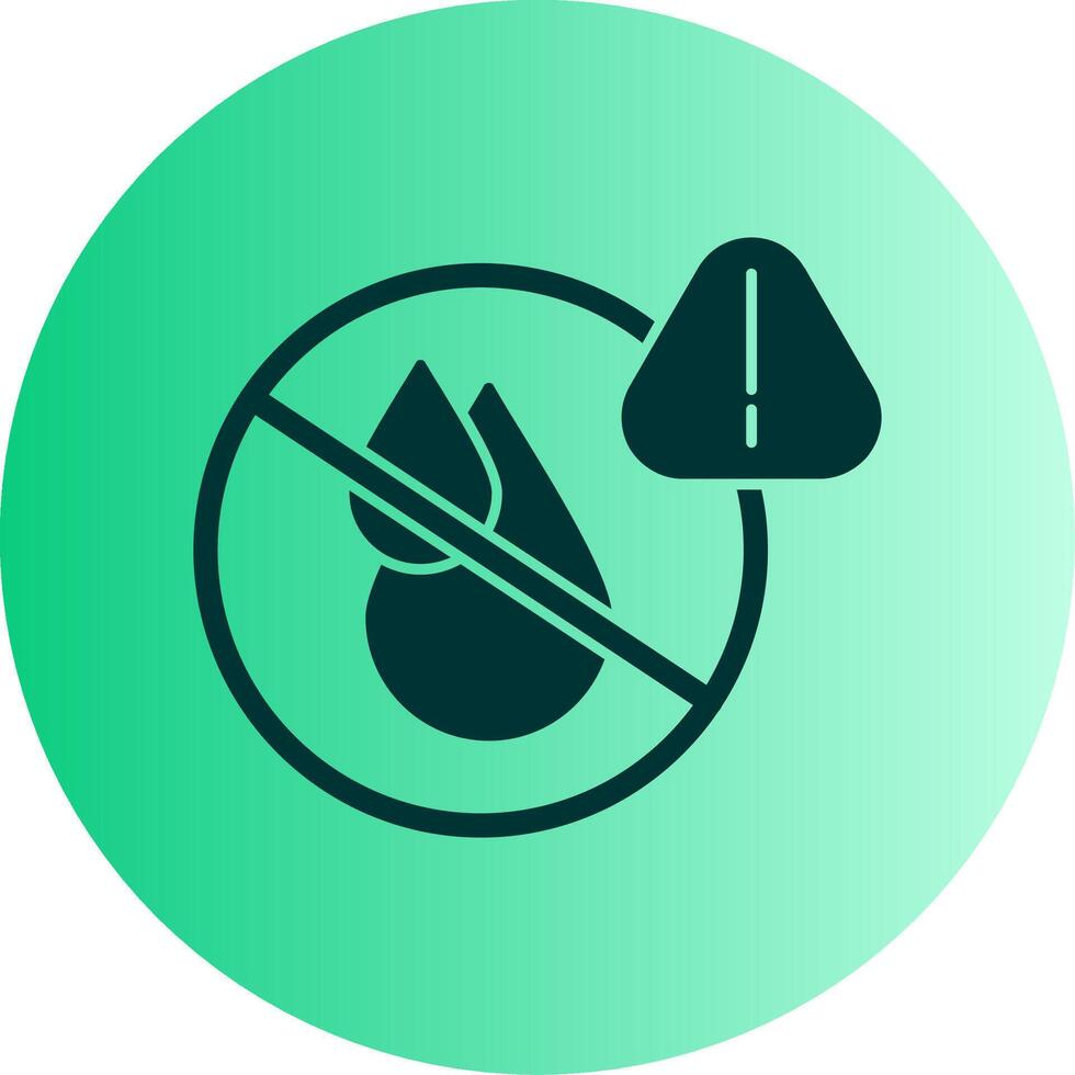 No Water Dual Tone Gradient Circle Icon vector