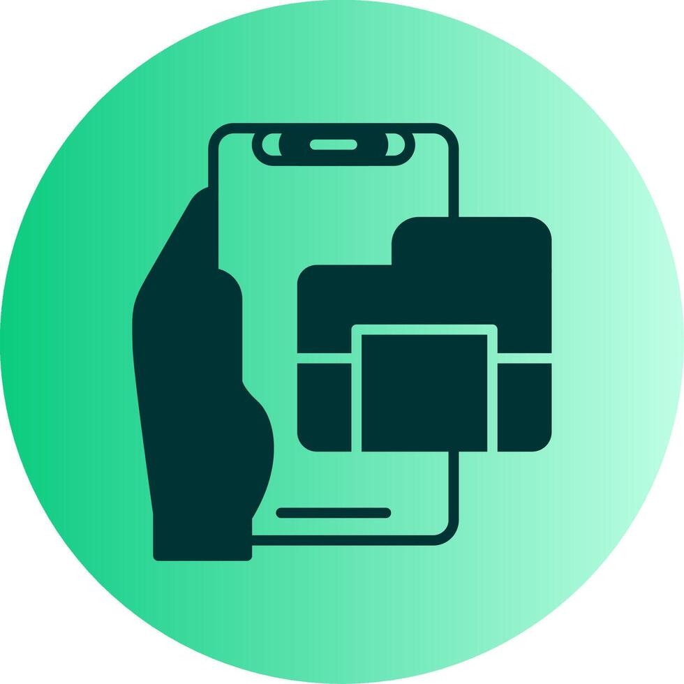 Folder Dual Tone Gradient Circle Icon vector