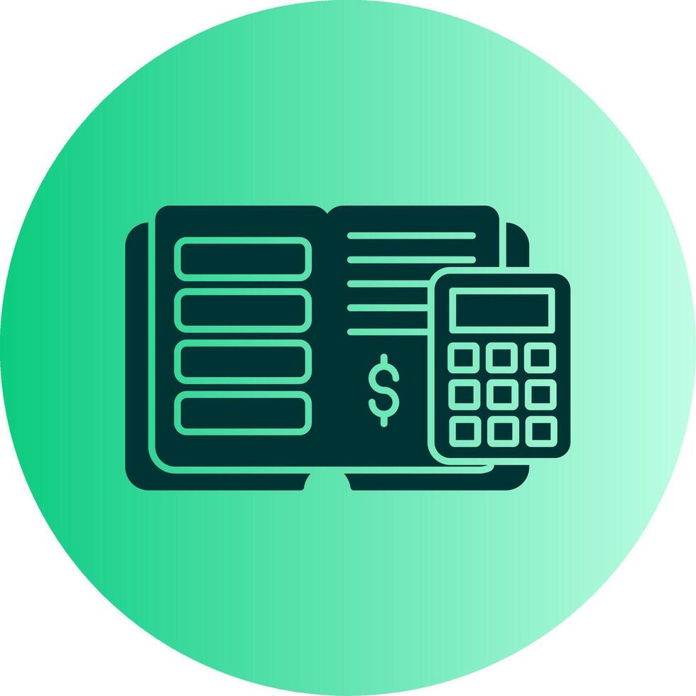 Bookkeeping Dual Tone Gradient Circle Icon vector