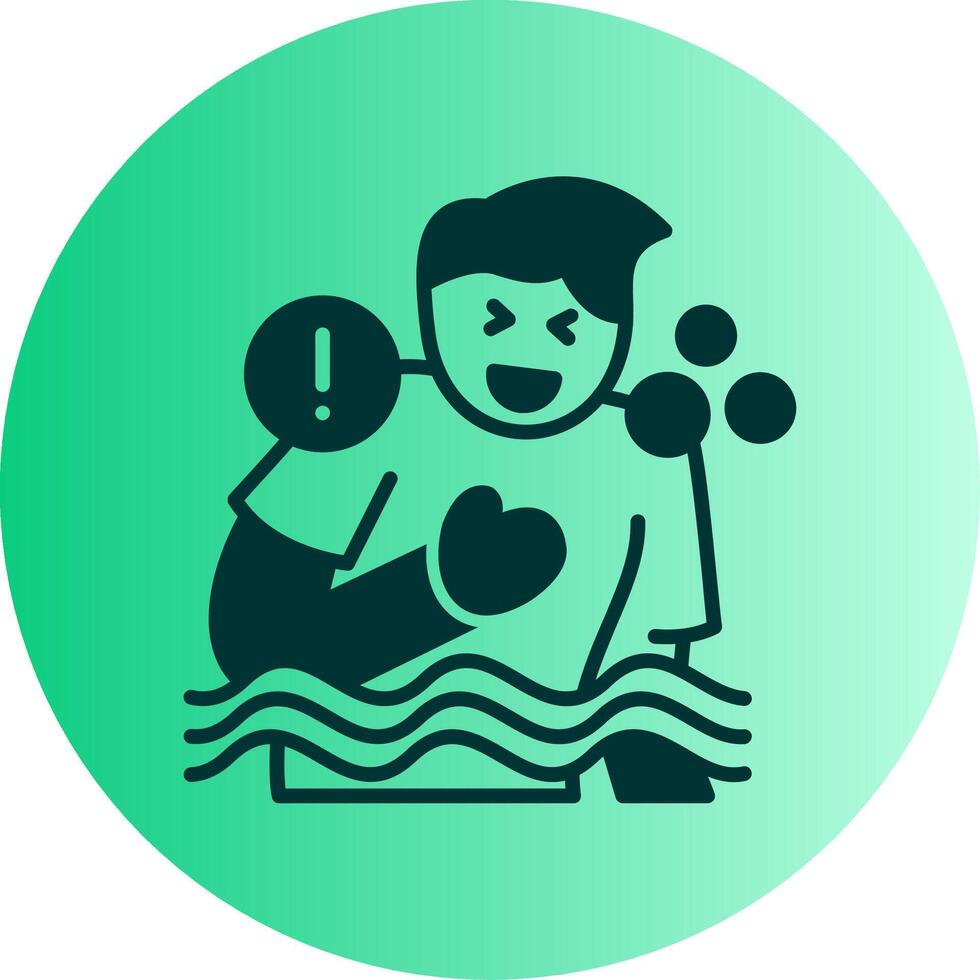 Drowning Feeling Dual Tone Gradient Circle Icon vector