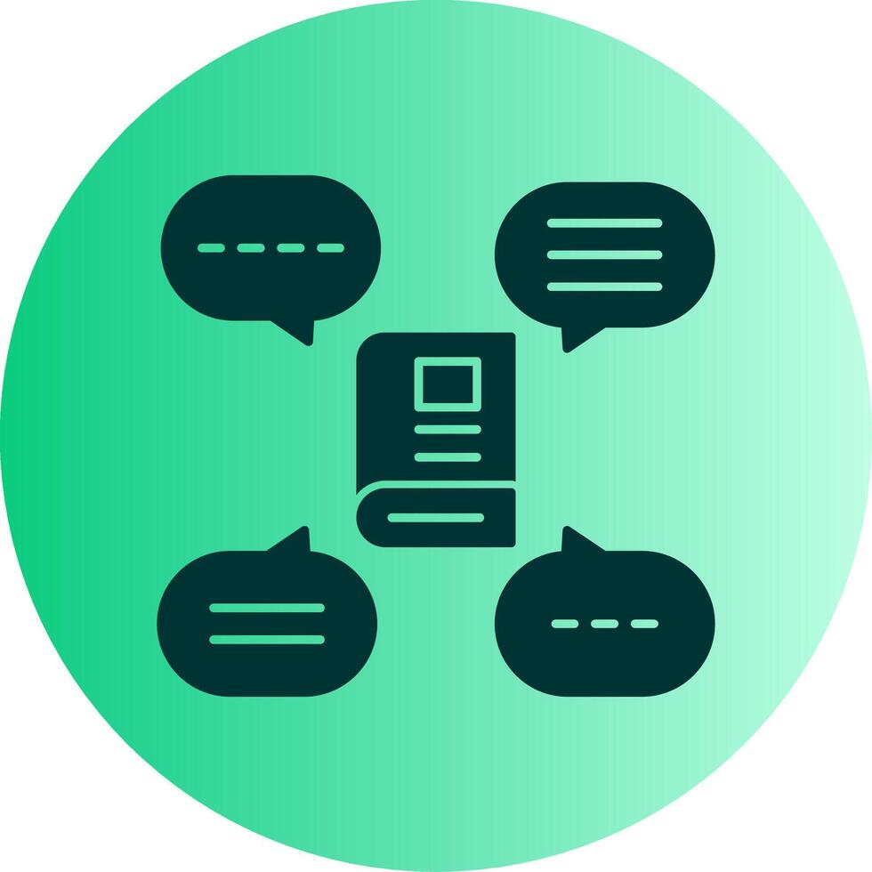 Discussion Group Dual Tone Gradient Circle Icon vector