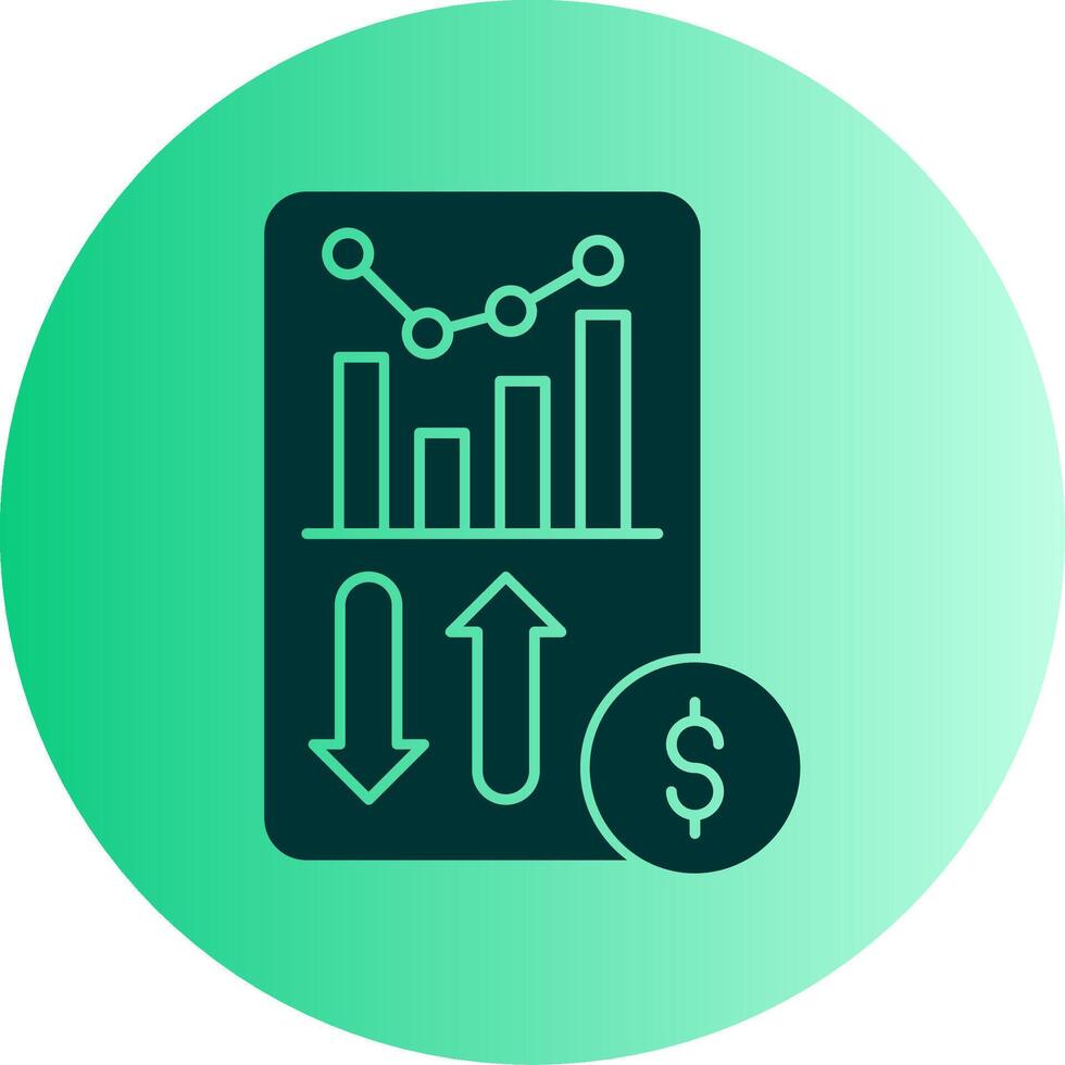 Sales Report Dual Tone Gradient Circle Icon vector