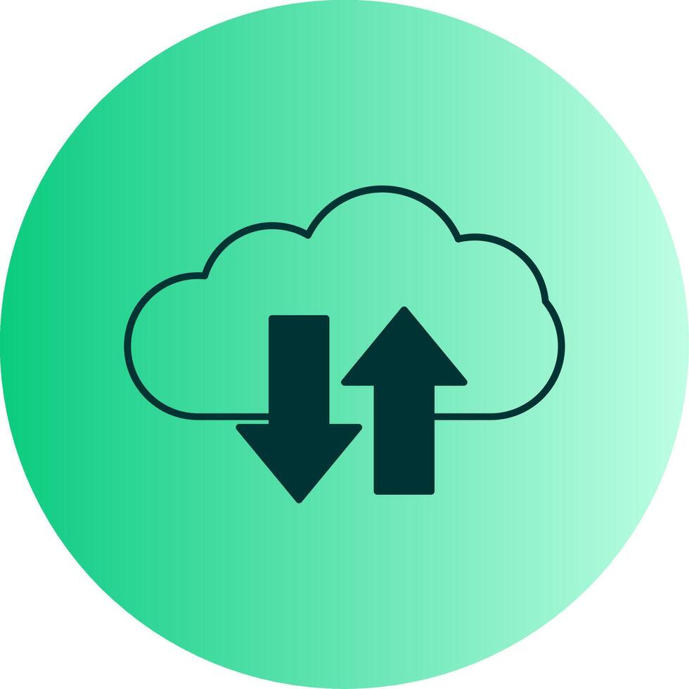 Cloud Upload And Download Dual Tone Gradient Circle Icon vector
