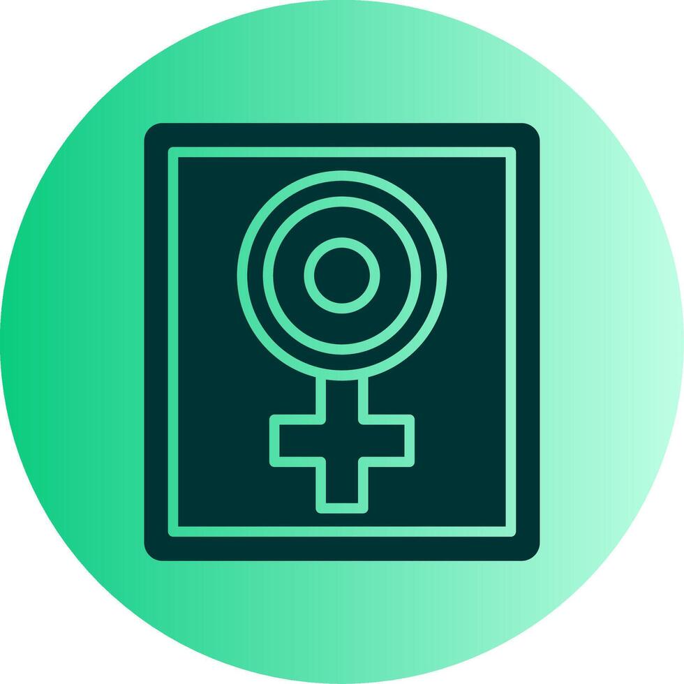 Girl Power Dual Tone Gradient Circle Icon vector