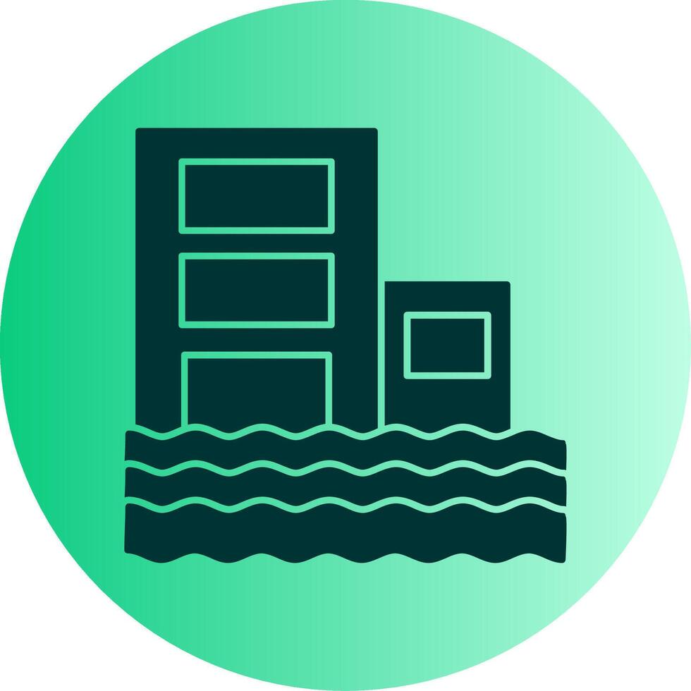 Flood Dual Tone Gradient Circle Icon vector