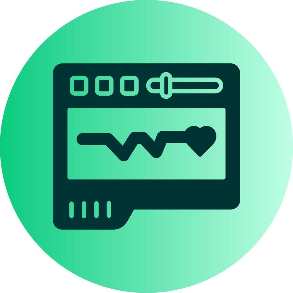 Pacemaker Dual Tone Gradient Circle Icon vector