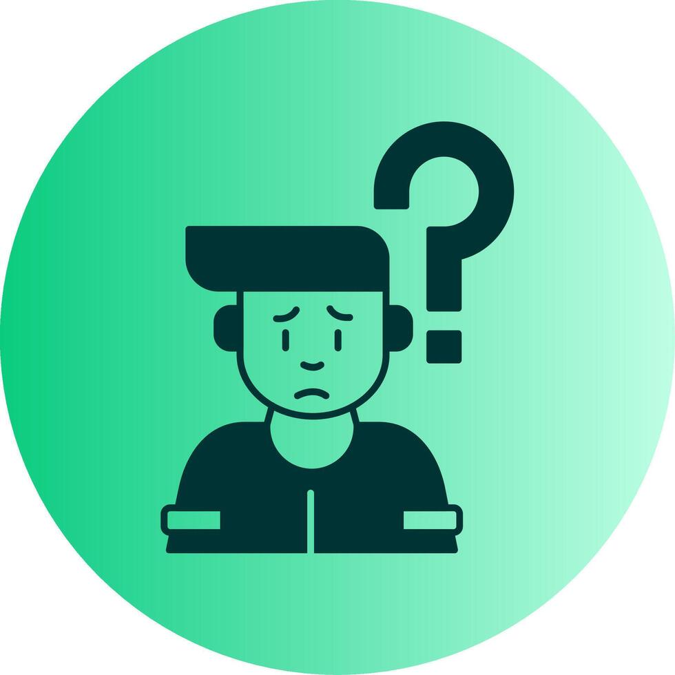 Confusion Dual Tone Gradient Circle Icon vector
