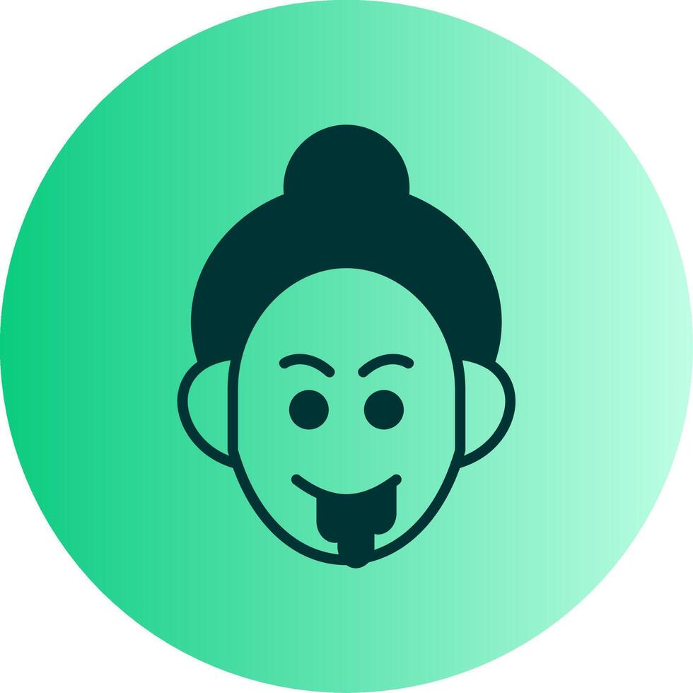 Drooling Dual Tone Gradient Circle Icon vector