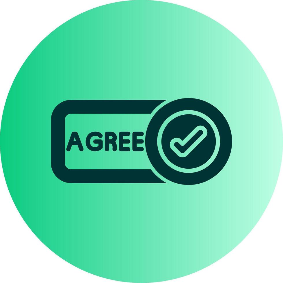 Agree Dual Tone Gradient Circle Icon vector
