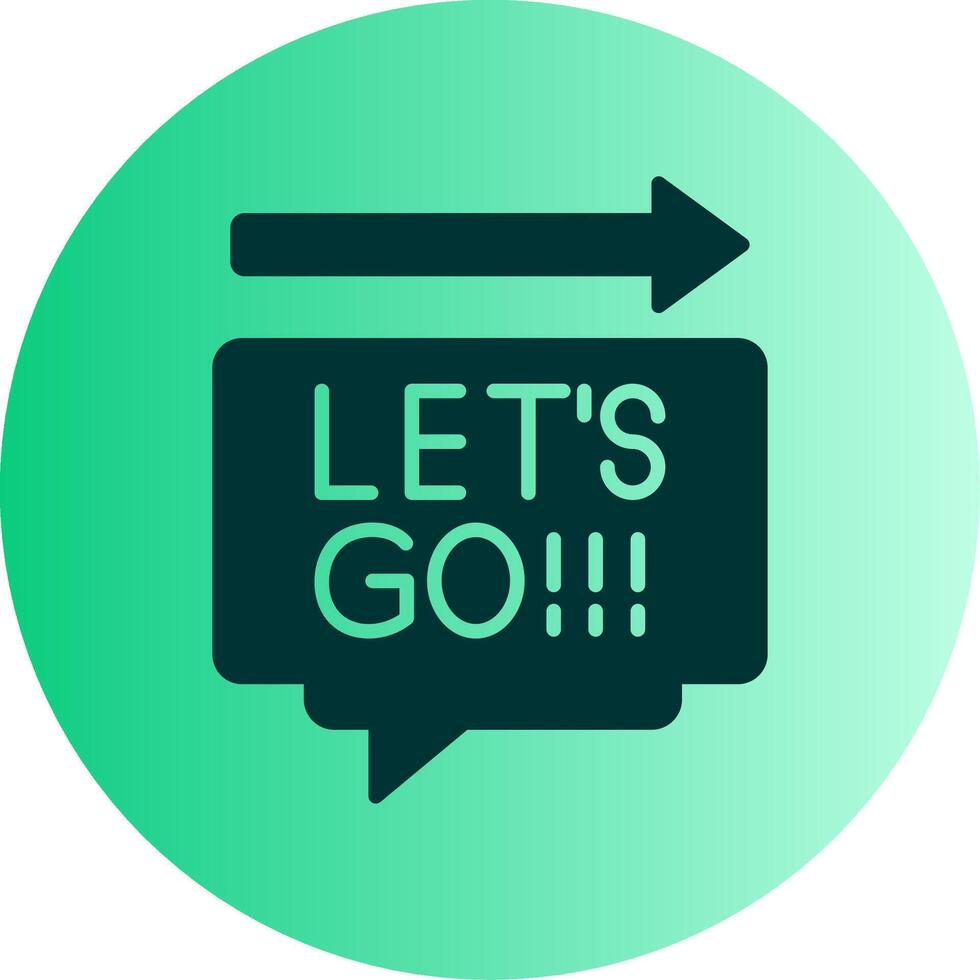 Lets Go Dual Tone Gradient Circle Icon vector