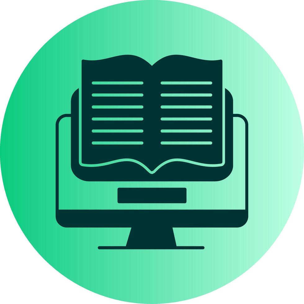 E Learning Dual Tone Gradient Circle Icon vector
