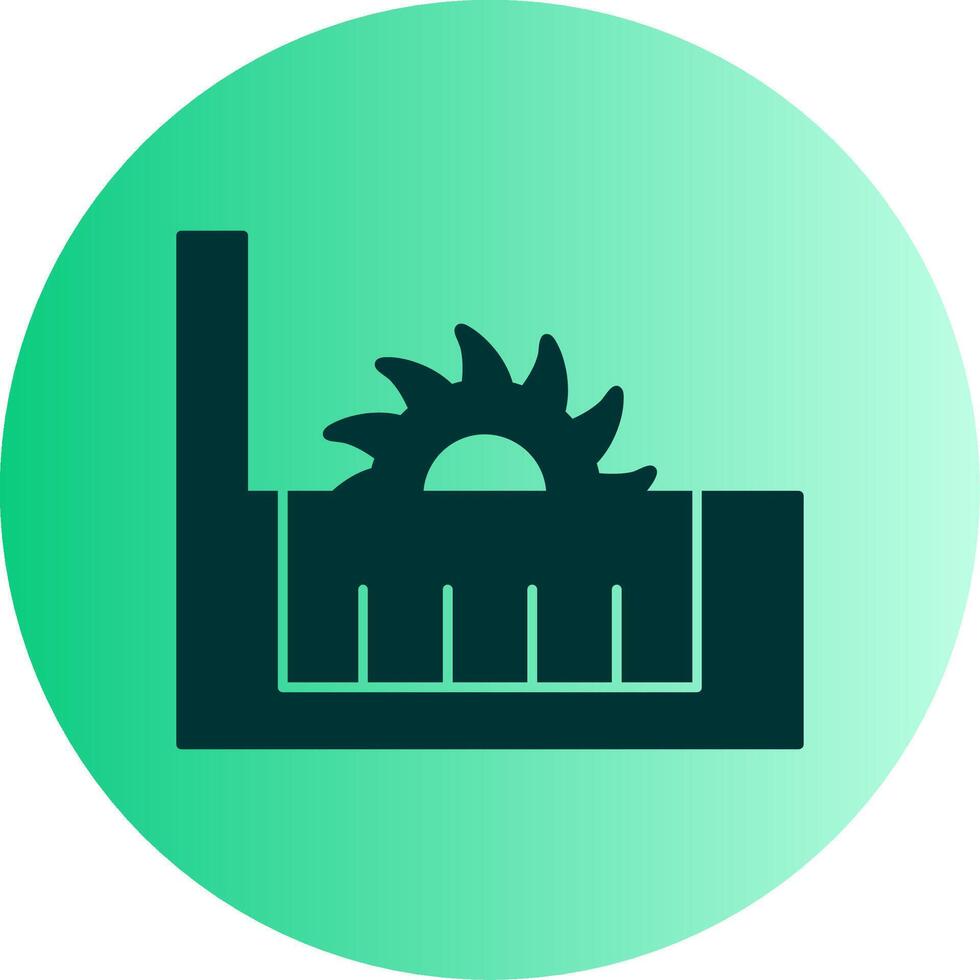 Table Saw Dual Tone Gradient Circle Icon vector