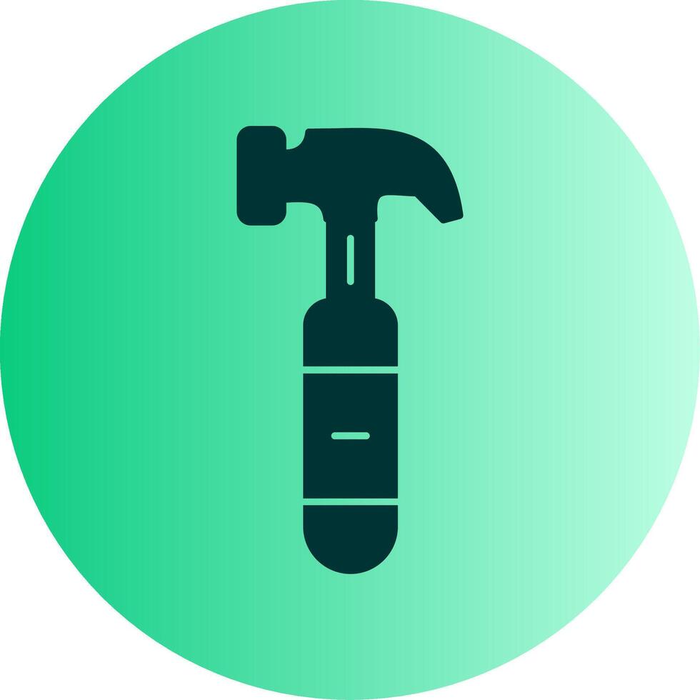 Hammer Dual Tone Gradient Circle Icon vector