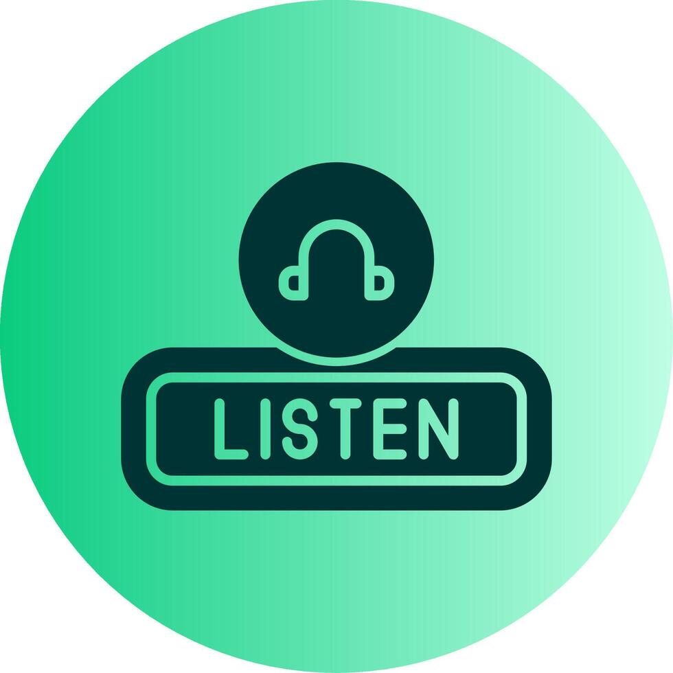 Listen Dual Tone Gradient Circle Icon vector