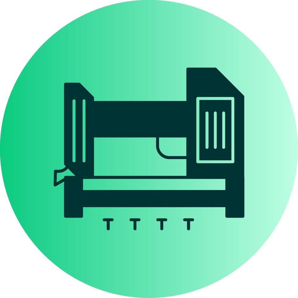 Nail Gun Dual Tone Gradient Circle Icon vector