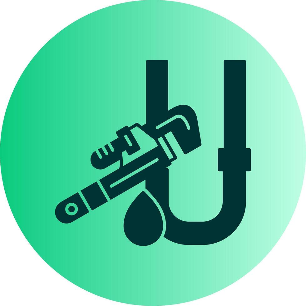 Pipe Repair Dual Tone Gradient Circle Icon vector