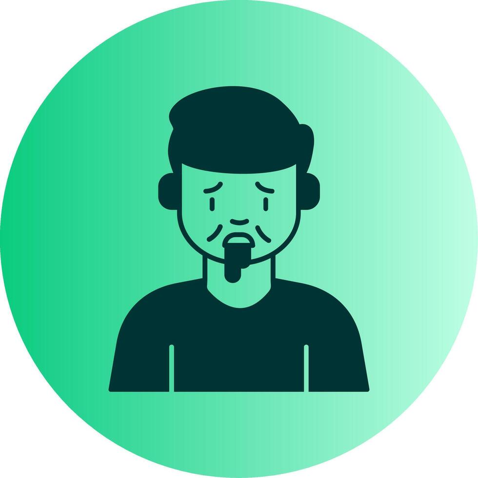 Drooling Dual Tone Gradient Circle Icon vector