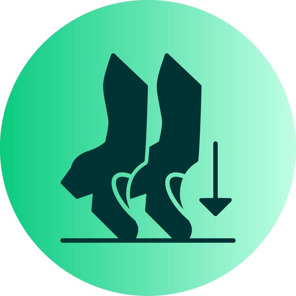 Toe Stand Dual Tone Gradient Circle Icon vector