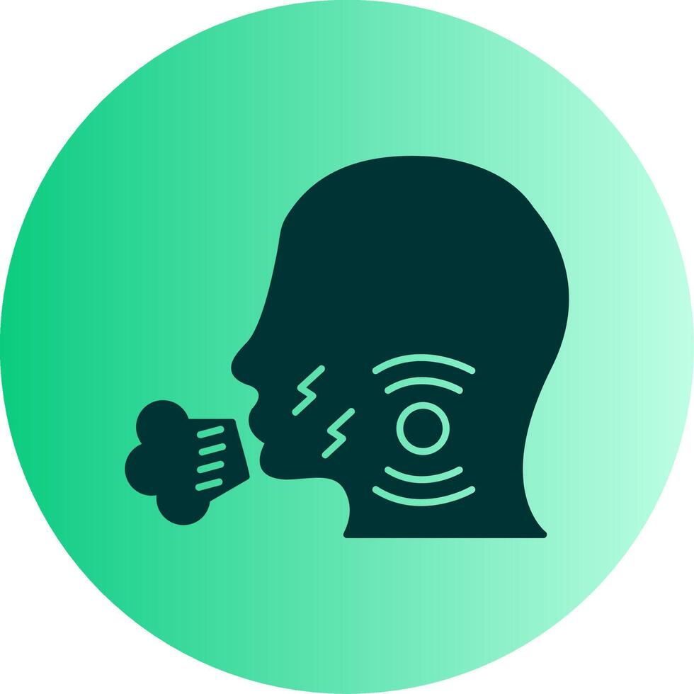 Cough Dual Tone Gradient Circle Icon vector