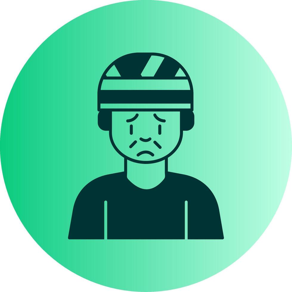Head Injury Dual Tone Gradient Circle Icon vector